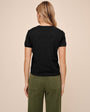 Bella DahlShort Sleeve Crew Neck Knit Top - Vintage BlackSweaters