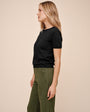 Bella DahlShort Sleeve Crew Neck Knit Top - Vintage BlackSweaters