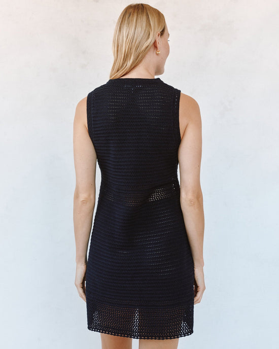 Bella Dahl Short Sleeve Crochet Dress - Black View 2