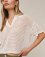 Bella DahlShort Sleeve Crop Pullover - Sand StoneSweaters