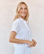 Bella DahlShort Sleeve Embroidered Button Down - WhiteTops