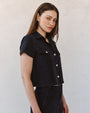 Bella DahlShort Sleeve Flap Pocket Shirt - Antique Black WashTops