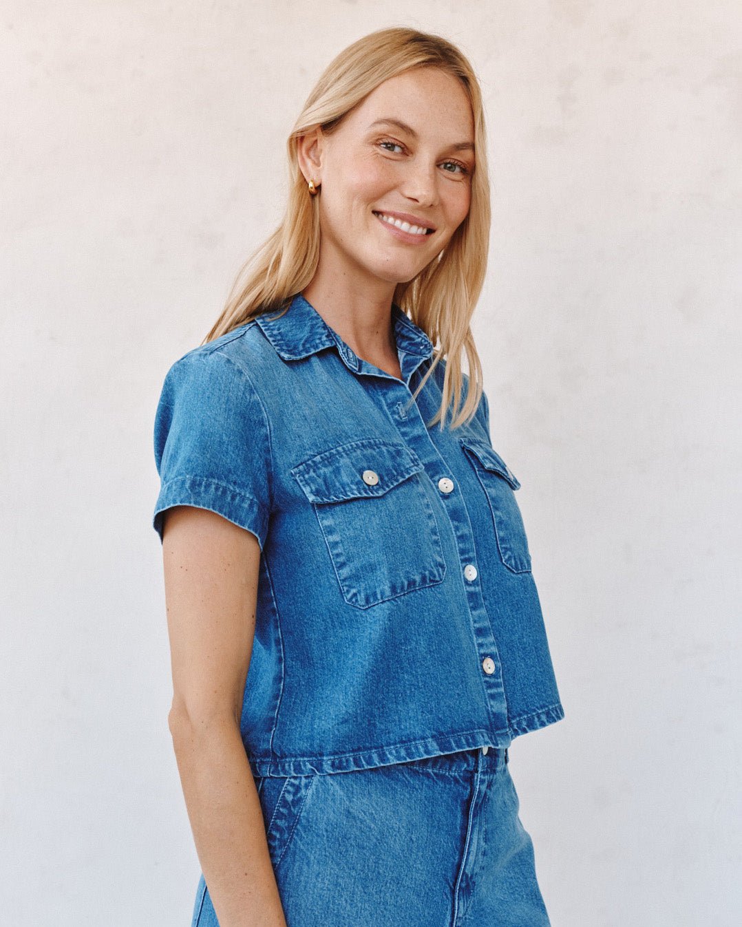 Short Sleeve Flap Pocket Shirt - Spring Horizon Wash – Bella Dahl