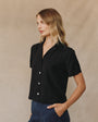 Bella DahlShort Sleeve Flowy Button Down - BlackTops