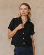 Bella DahlShort Sleeve Flowy Button Down - BlackTops