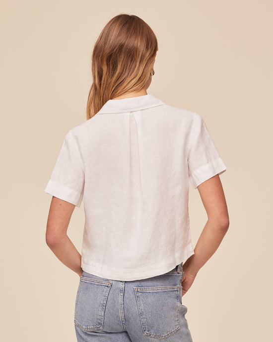 Bella Dahl Short Sleeve Flowy Button Down - White View 2
