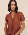Bella DahlShort Sleeve Flowy Pullover Top - Sea Glass BrownTops