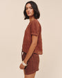 Bella DahlShort Sleeve Flowy Pullover Top - Sea Glass BrownTops