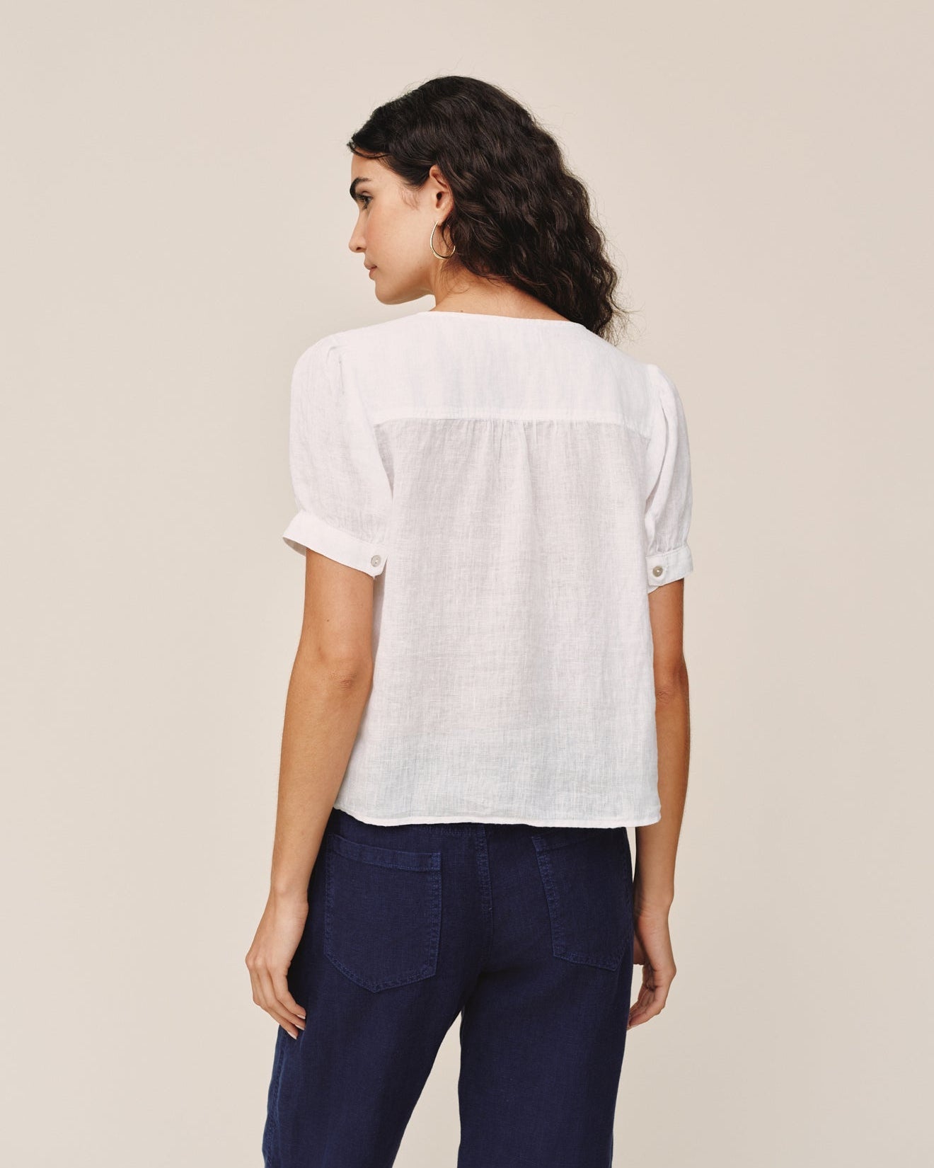 Bella DahlShort Sleeve Flowy Pullover Top - WhiteTops