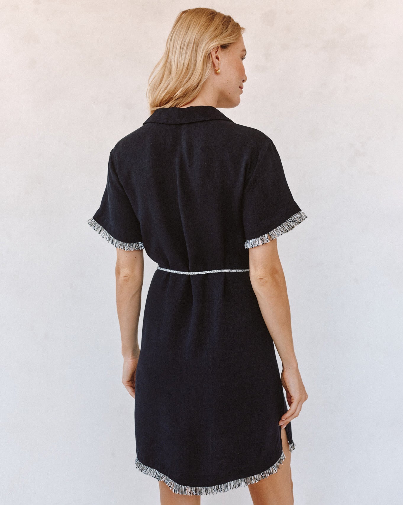 mini black dress with short sleeves Short Sleeve Clasp Detail Cut Out Front Mini Bodycon Dress In Black Textured Lace | EGO US