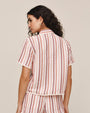 Bella DahlShort Sleeve Fringe Hem Shirt - Sunset StripeTops