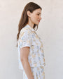 Bella DahlShort Sleeve Knotch Collar Shirt - Wildflower Stripes PrintTops