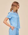 Bella DahlShort Sleeve Pocket Button Down - Tidal BlueTops