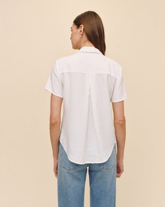 Bella Dahl Short Sleeve Pocket Button Down - White View 2