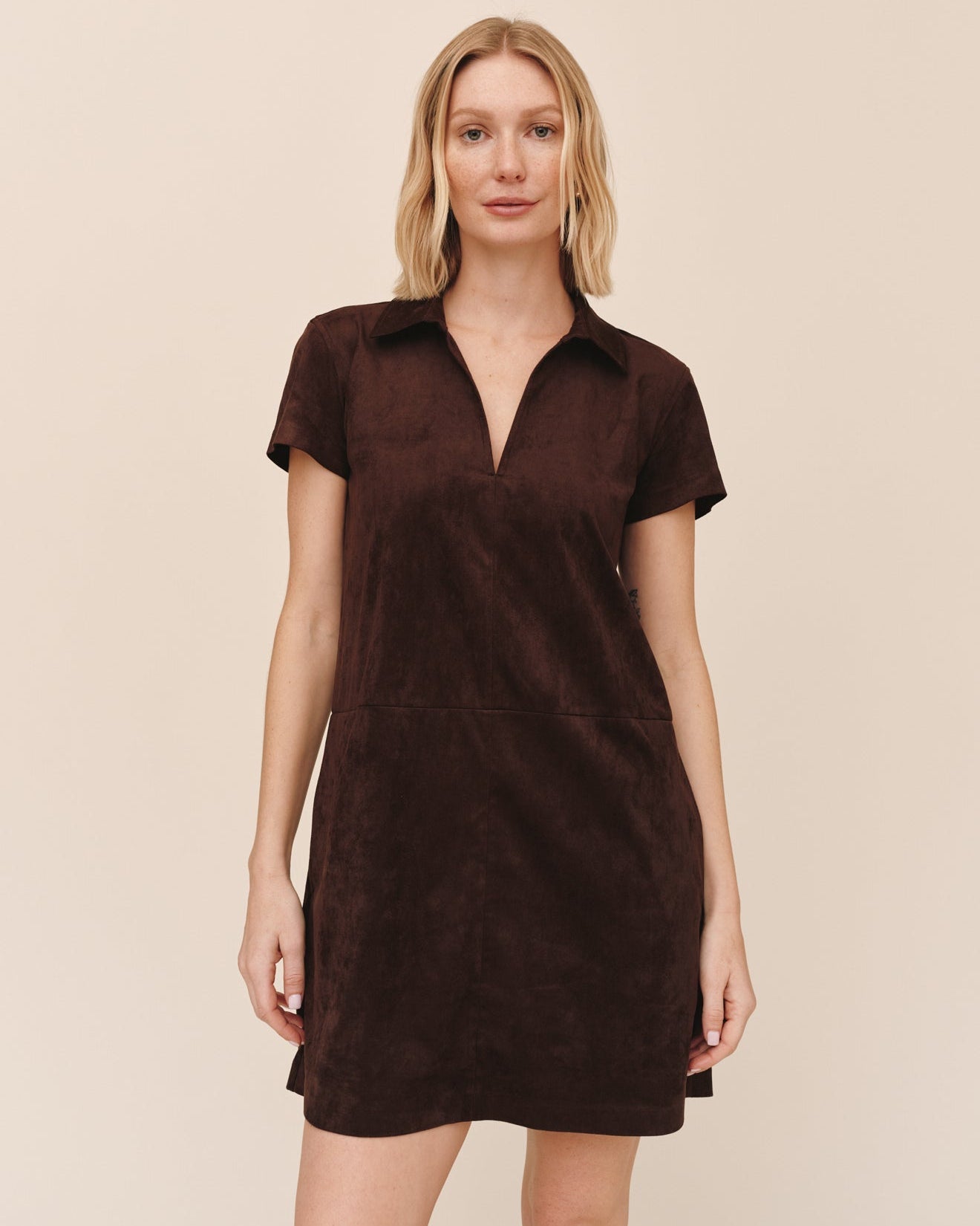 Bella DahlShort Sleeve Pullover A-Line Dress - Dark RoastDresses