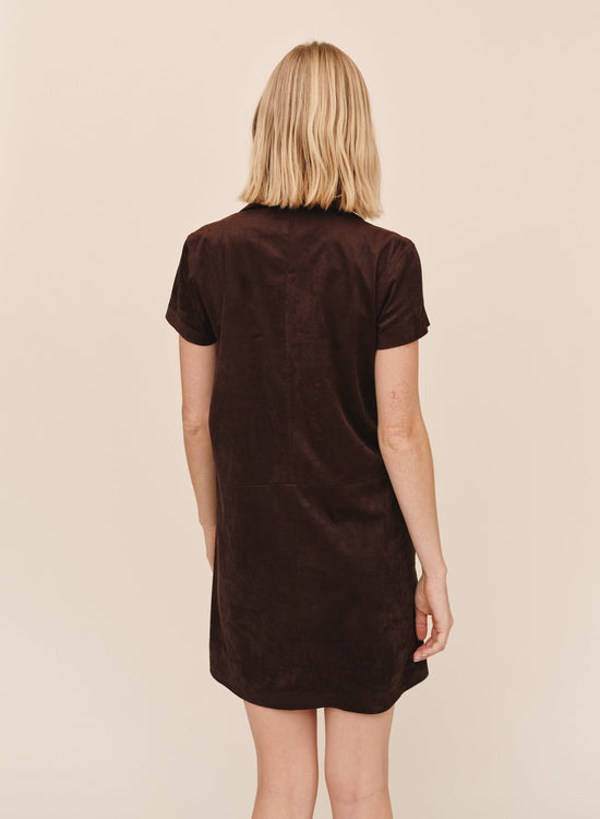 Bella Dahl Short Sleeve Pullover A Line Dress - Dark Roast View 2