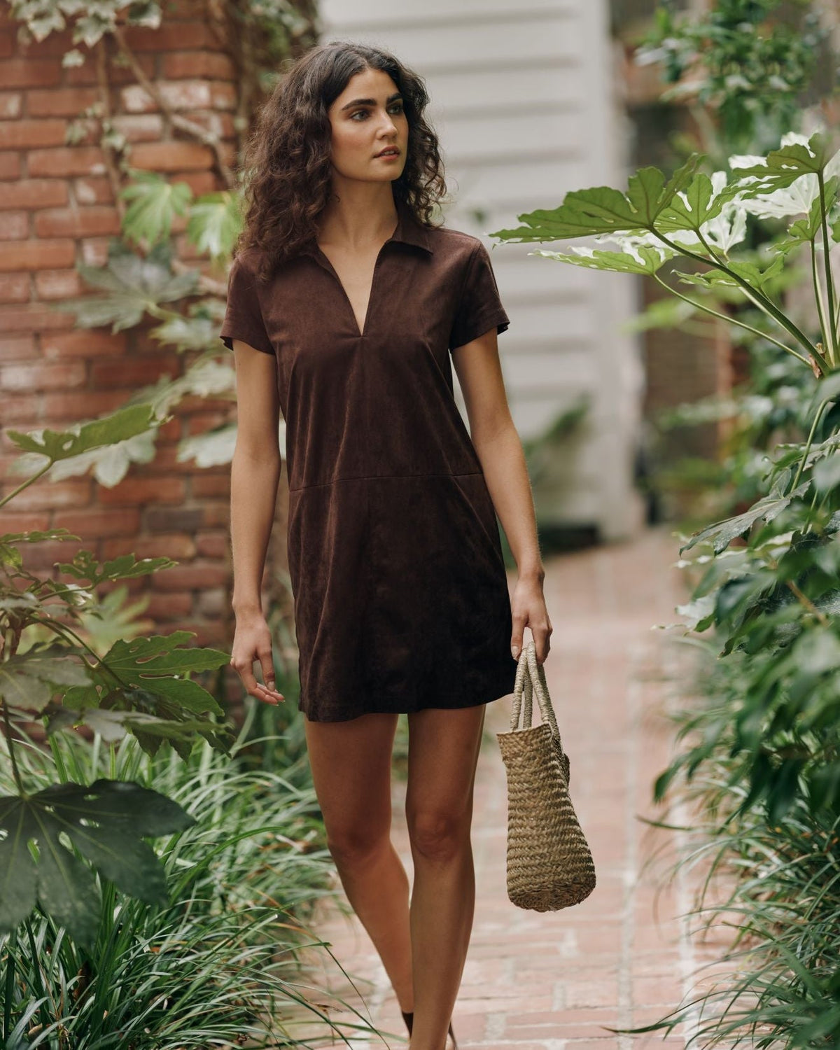 Bella DahlShort Sleeve Pullover A Line Dress - Dark RoastDresses