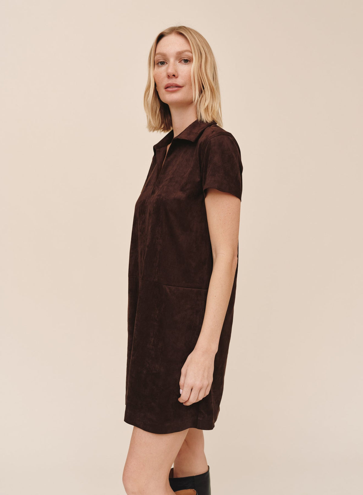 Bella DahlShort Sleeve Pullover A-Line Dress - Dark RoastDresses