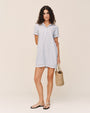 Bella DahlShort Sleeve Pullover Shirt Dress - Ocean Blue StripeDresses