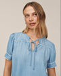 Bella DahlShort Sleeve Pullover With Trim - Ombre Mist WashTops