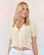 Bella DahlShort Sleeve Puritan Collar Shirt - Lemon DropTops