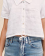 Bella DahlShort Sleeve Puritan Collar Shirt - WhiteTops