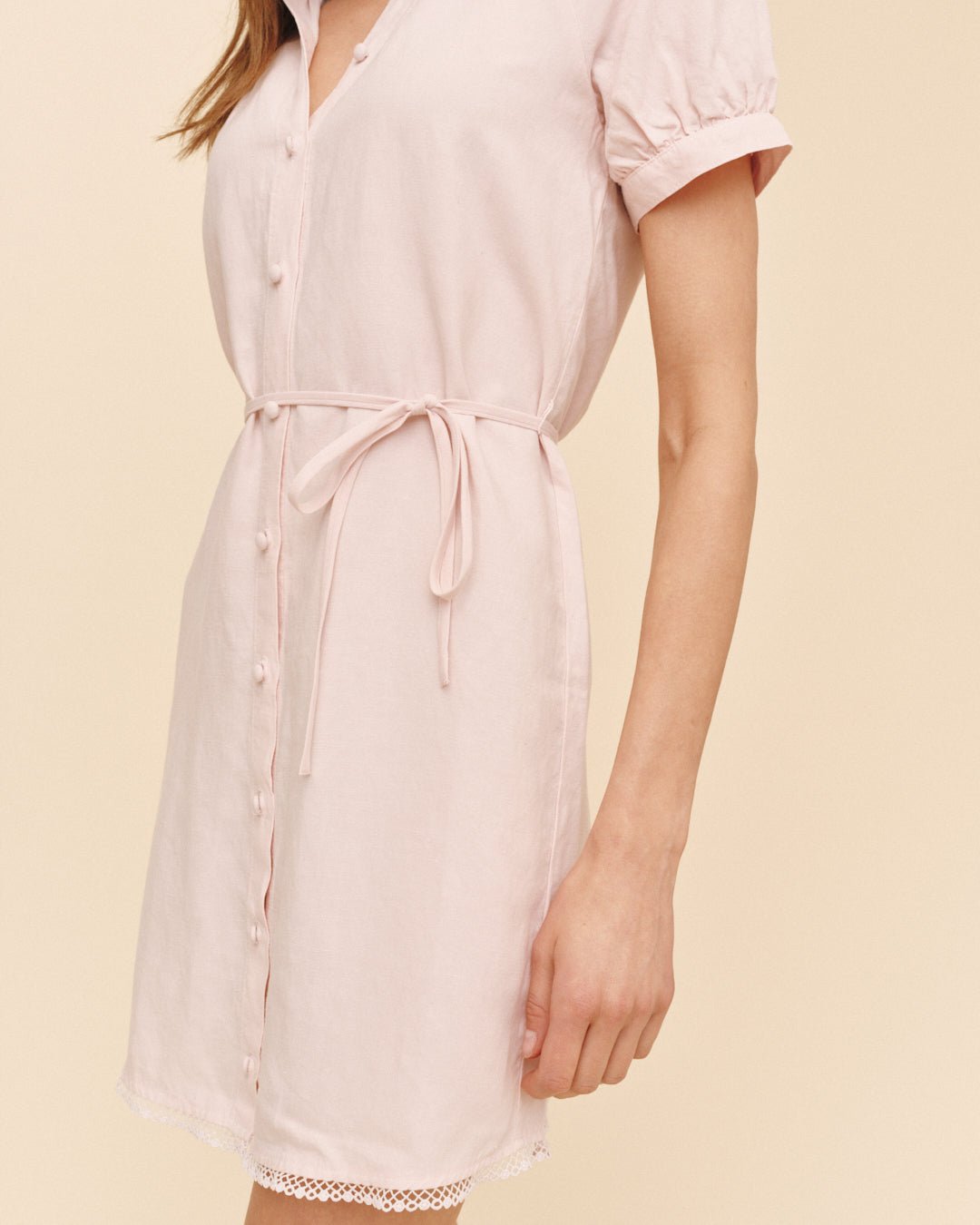 pink short sleeve mini dress Pink Round Neck Short Sleeve Satin Mini Dress