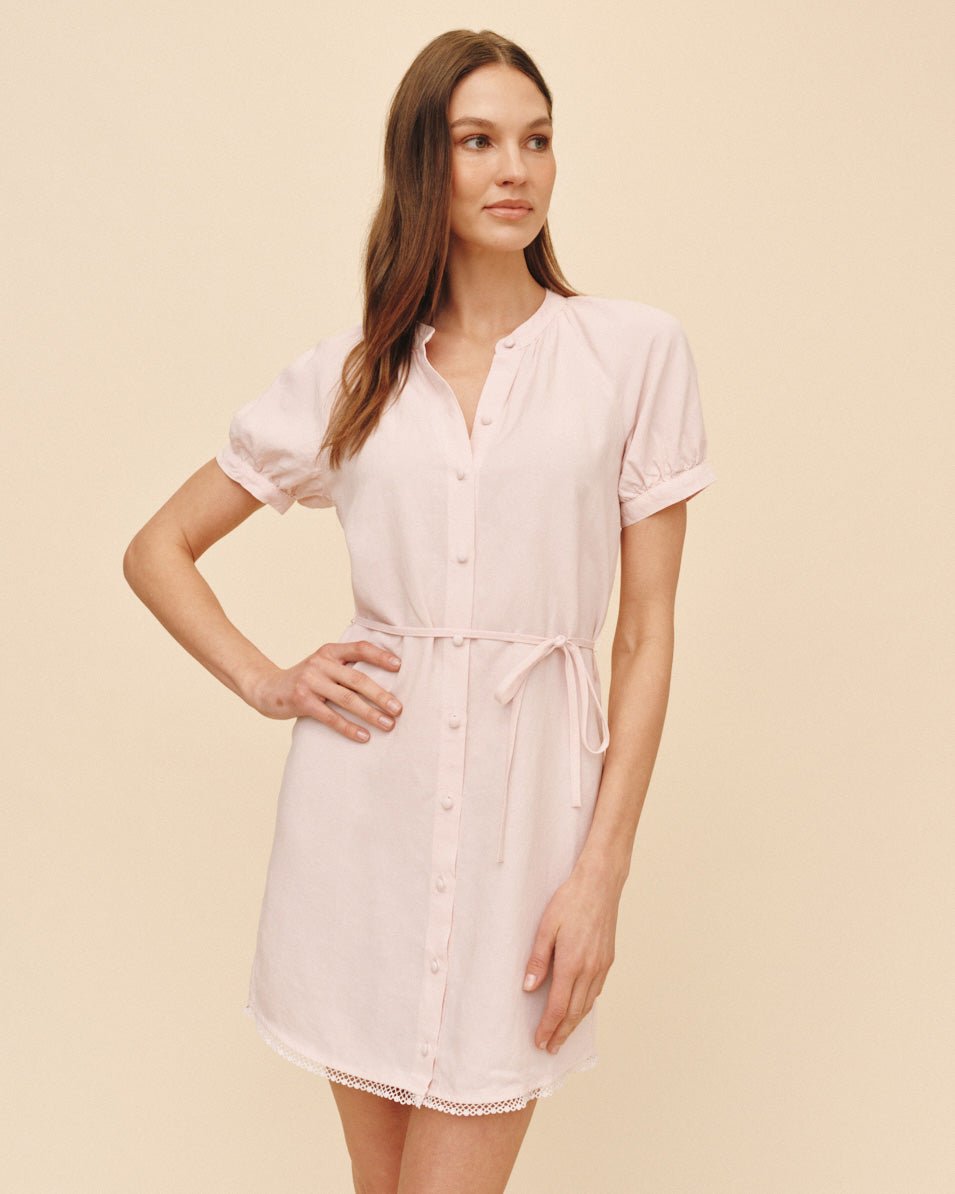 short sleeve pink dress Short Sleeve Raglan Mini Dress | Ballet Pink | M