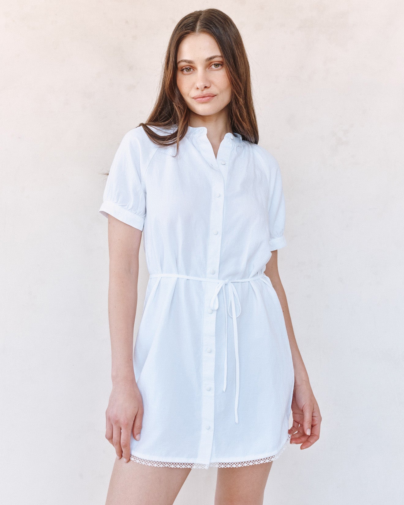 Bella DahlShort Sleeve Raglan Mini Dress - WhiteDresses