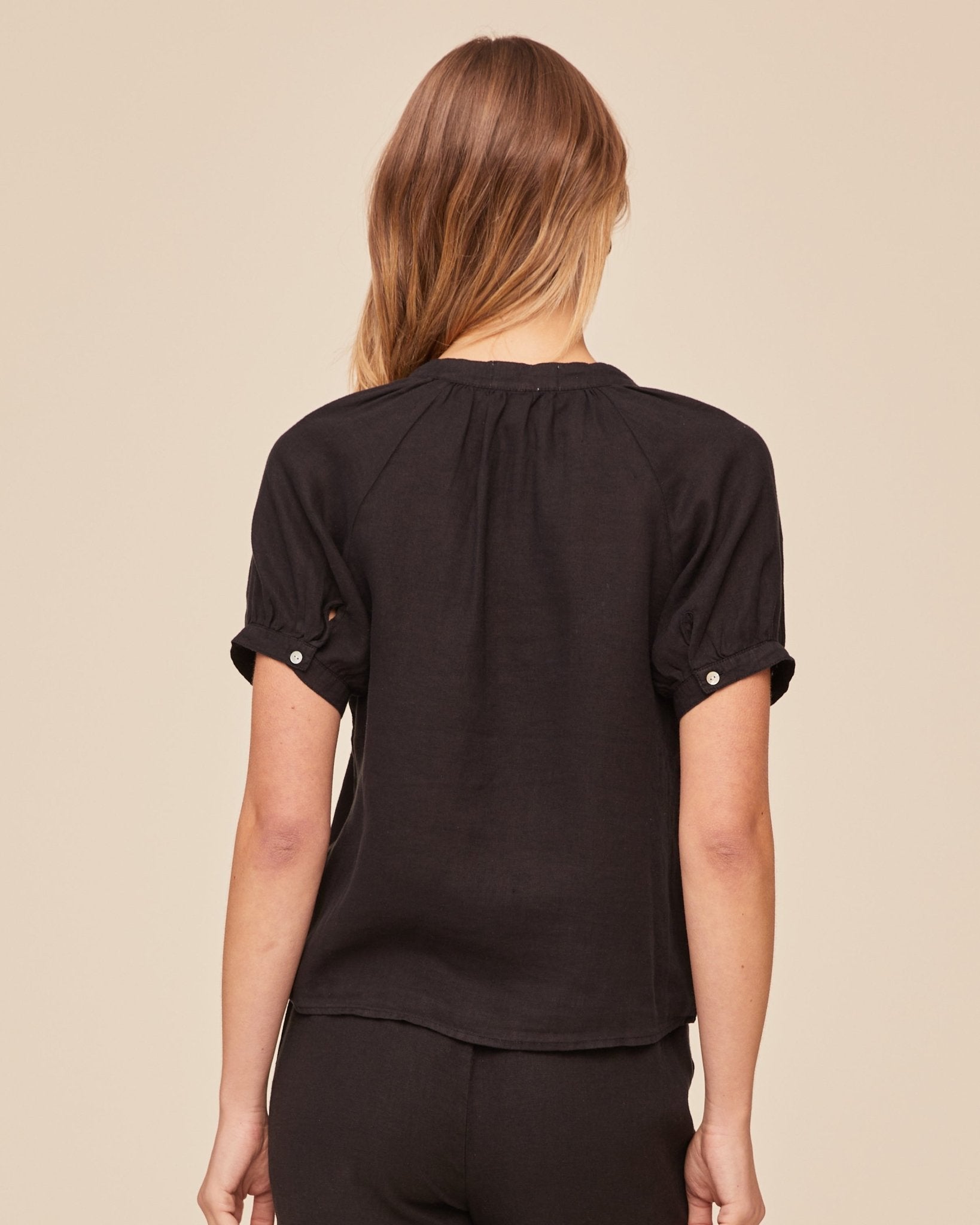 Short Sleeve Raglan Shirt - Black – Bella Dahl