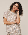 Bella DahlShort Sleeve Raglan Shirt - Tropical Palm PrintTops