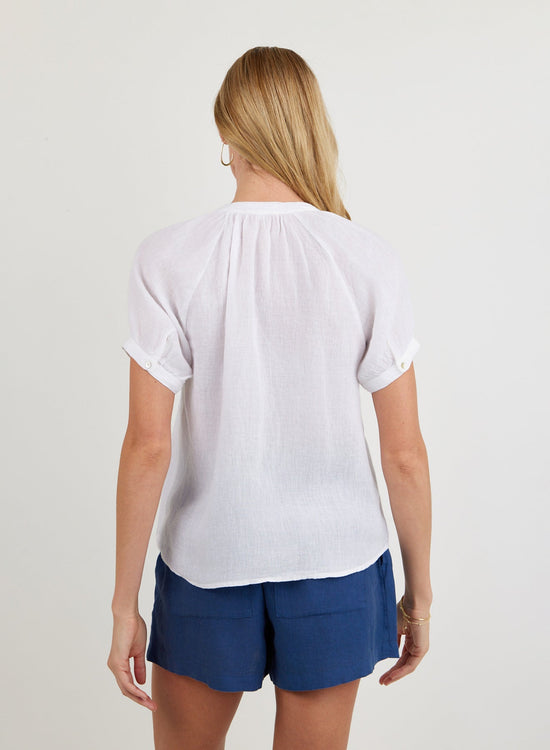 Bella Dahl Short Sleeve Raglan Shirt - White View 2