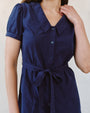 Bella DahlShort Sleeve Seamed Puritan Collar Dress - Noir NavyDresses