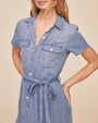 Bella DahlShort Sleeve Seamed Shirt Dress - Indigo Harbor WashDresses