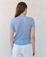 Bella DahlShort Sleeve Sweater Top - Soft BlueSweaters