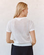 Bella DahlShort Sleeve Sweater Top - WhiteSweaters