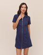 Bella DahlShort Sleeve Zip Front Dress - Deep CobaltDresses
