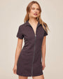 Bella DahlShort Sleeve Zip Front Dress - Plum HazeDresses