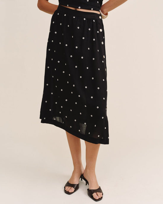 Bella Dahl Side Button Skirt - Cabana Dot View 2