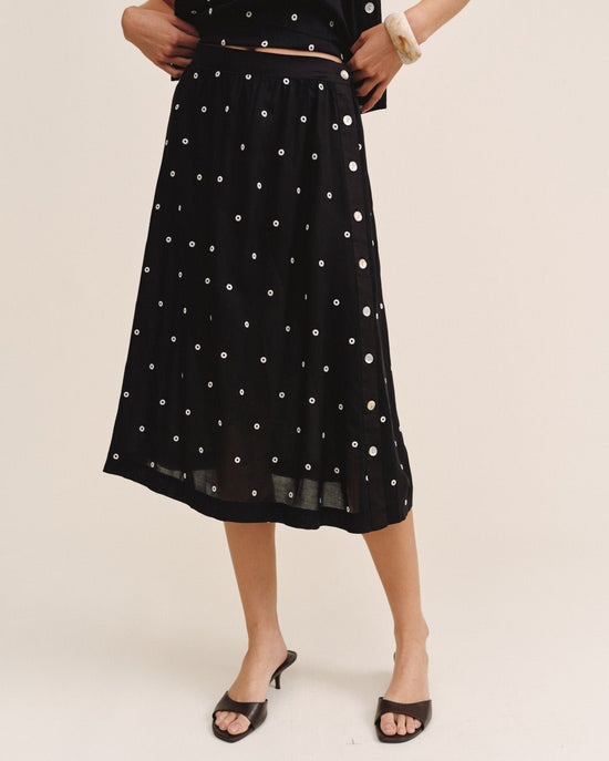 Bella Dahl Side Button Skirt - Cabana Dot