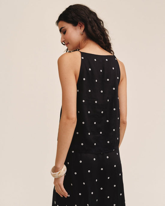 Bella Dahl Side Button Tank - Cabana Dot View 2