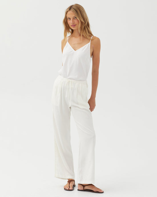 Bella Dahl Side Seam Trim Pant - Ivory