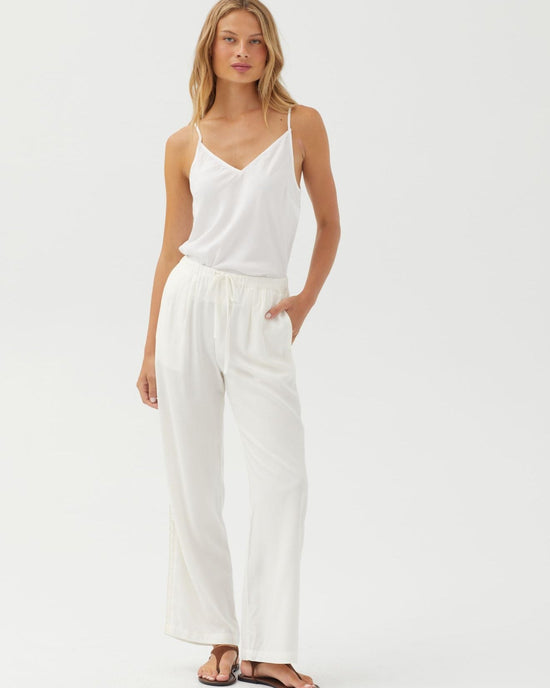 Bella Dahl Side Seam Trim Pant - Ivory