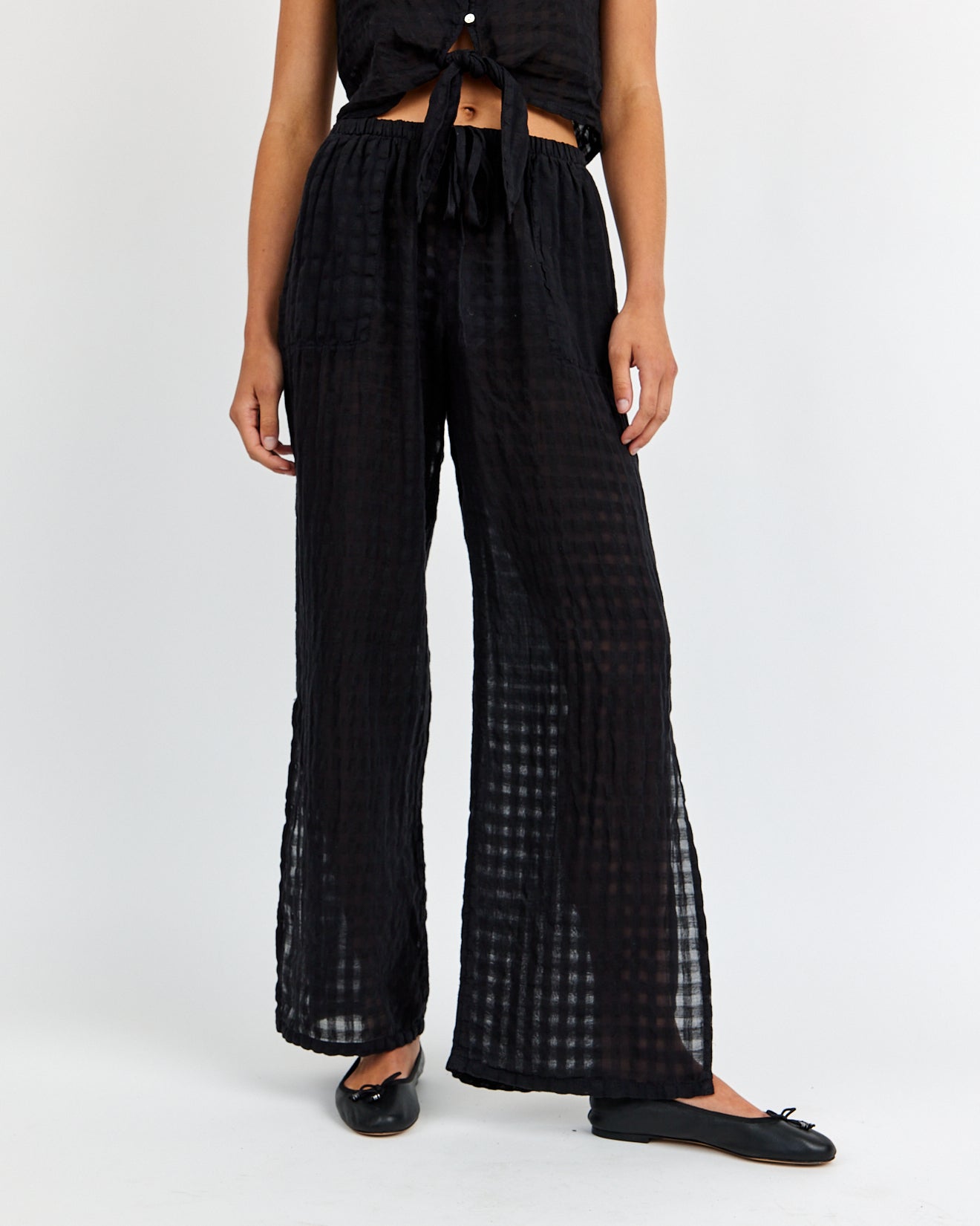 Side Slit Beach Pant Black
