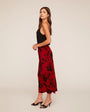 Bella DahlSide Slit Bias Maxi Skirt - Bordeaux FloralSkirts