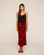 Bella DahlSide Slit Bias Maxi Skirt - Bordeaux FloralSkirts
