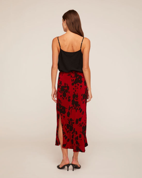 Bella Dahl Side Slit Bias Maxi Skirt - Bordeaux Floral View 2