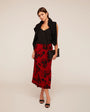 Bella DahlSide Slit Bias Maxi Skirt - Bordeaux FloralSkirts