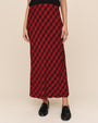 Bella DahlSide Slit Bias Maxi Skirt - Red & Black CheckSkirts