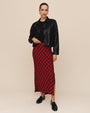 Bella DahlSide Slit Bias Maxi Skirt - Red & Black CheckSkirts